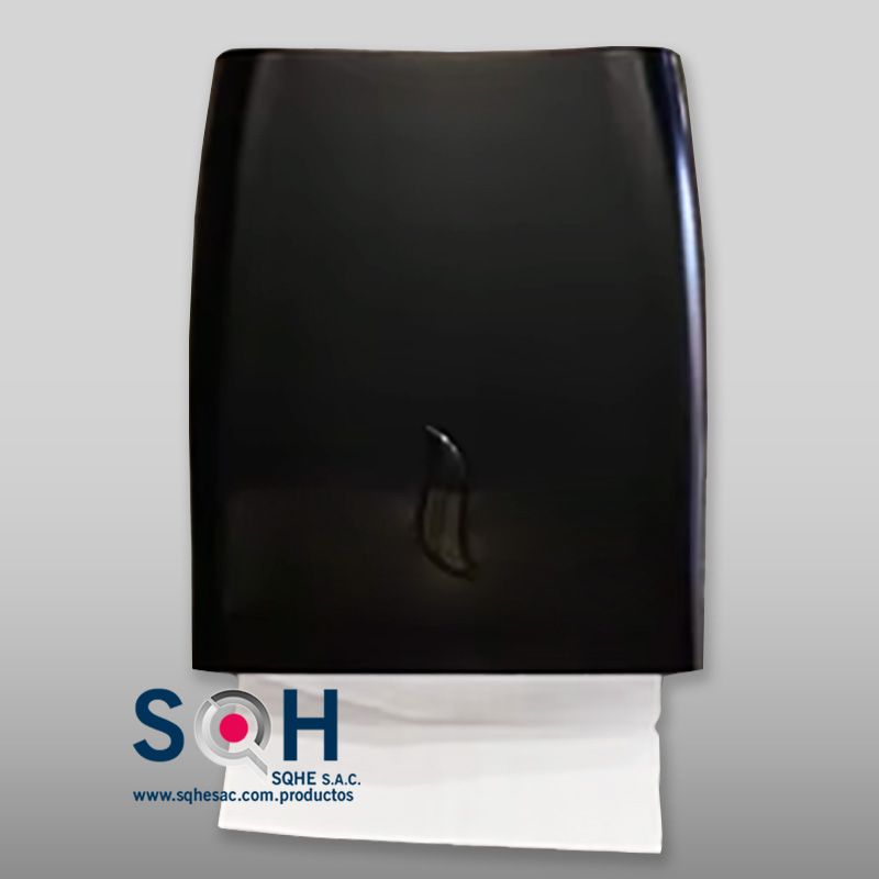 Dispensador papel toalla interfoliada ABS alta densidad negro mate modelo vertical - Imagen 2