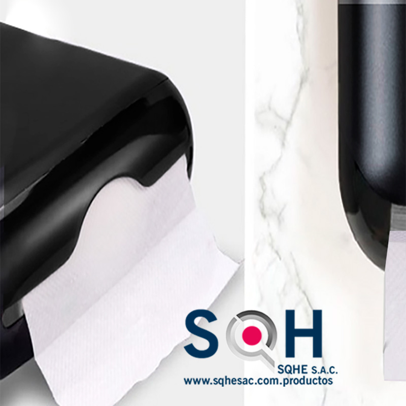 Dispensador papel toalla interfoliada ABS alta densidad negro mate modelo vertical - Imagen 4