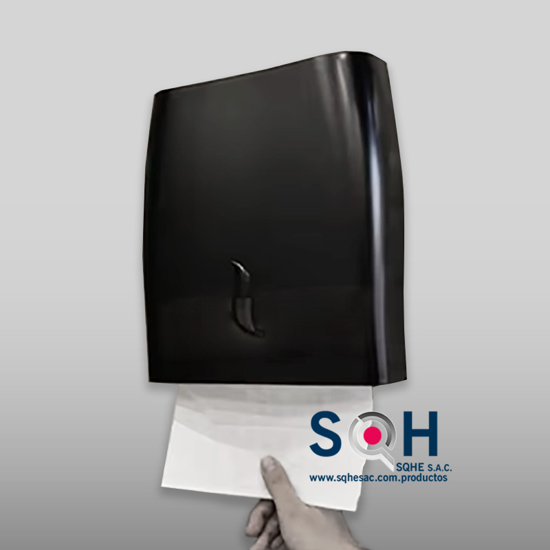 Dispensador papel toalla interfoliada ABS alta densidad negro mate modelo vertical - Imagen 5