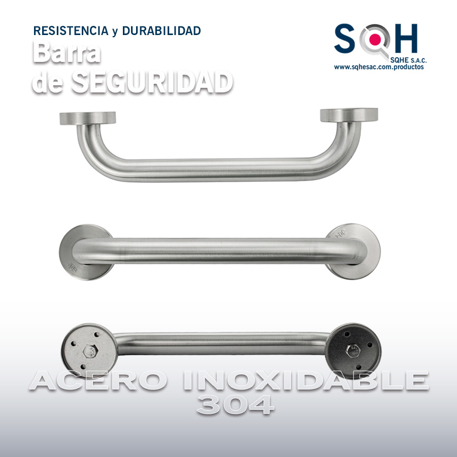 Barra seguridad 80cm x ø32mm acero inoxidable SUS 304 satinado - Imagen 2